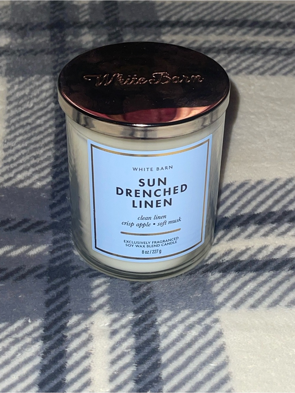 Bath & Body Works Sun Drenched Linen 8oz / 227 g Single Wick Candle